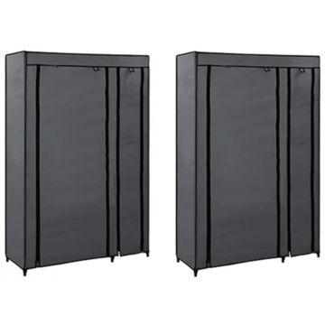 vidaXL Sulanks. drab. spintos, 2vnt., pilk. sp., 110x45x175cm, audinys