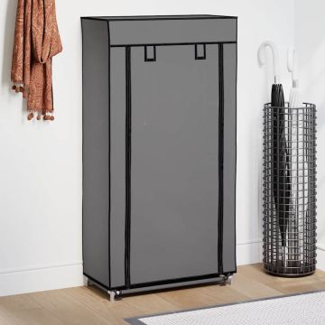 vidaXL Spintelė batams su apdangalu, pilkos sp., 58x28x106cm, aud.