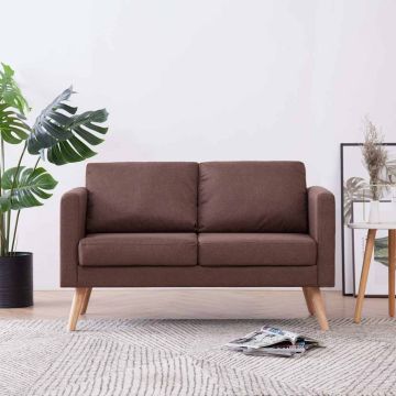 vidaXL Dvivietė sofa, ruda, audinys