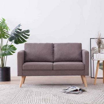 vidaXL Dvivietė sofa, taupe spalvos, audinys