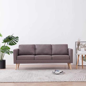 vidaXL Trivietė sofa, taupe spalvos, audinys