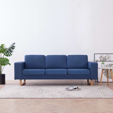 vidaXL Trivietė sofa, mėlyna, audinys