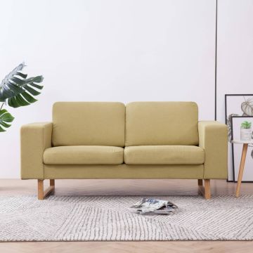 vidaXL Dvivietė sofa, žalia, audinys
