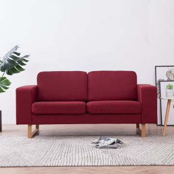 vidaXL Dvivietė sofa, vyno raudonos spalvos, audinys