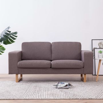 vidaXL Dvivietė sofa, taupe spalvos, audinys