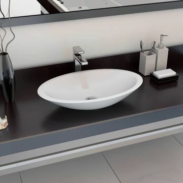 vidaXL Praustuvas, 59,3x35,1x10,7cm, balt. sp., min. miš./lietas marm.