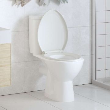 vidaXL Klozeto sėdynė su Soft-close mechanizmu, balta