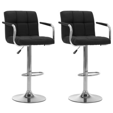 vidaXL Baro kėdės, 2 vnt., juodos spalvos, audinys