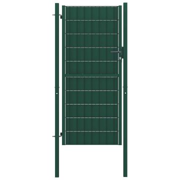 vidaXL Tvoros vartai, PVC ir plienas, 100x204 cm, žali