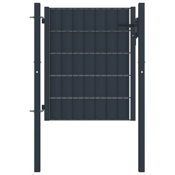 vidaXL Tvoros vartai, PVC ir plienas, 100x81 cm, antracito spalvos