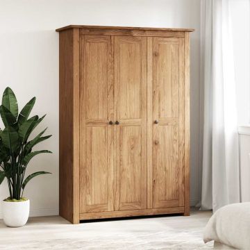 vidaXL Drabužių spinta Panama, 118x50x171,5cm, 3 durų, pušies mediena