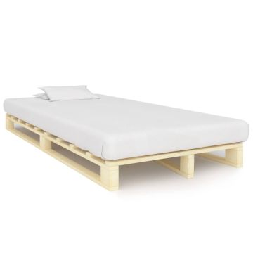 vidaXL Lovos rėmas iš palečių, 120x200 cm, pušies medienos masyvas