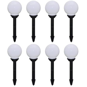 vidaXL Lauko LED šviest. takeliui, 8vnt, 15cm, su įsmeig. kuoliuku