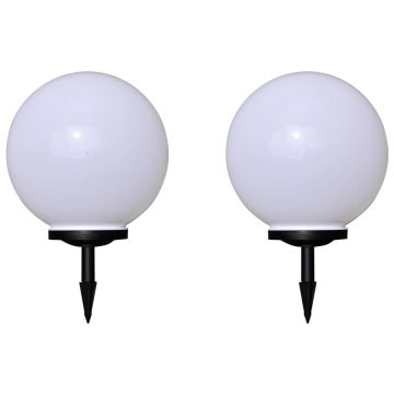 vidaXL Lauko LED šviest. takeliui, 2vnt, 40cm, su įsmeig. kuoliuku