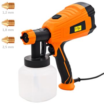 vidaXL Elektrinis dažų purkštuvas su 3 dydžių antgaliais, 500W, 800ml