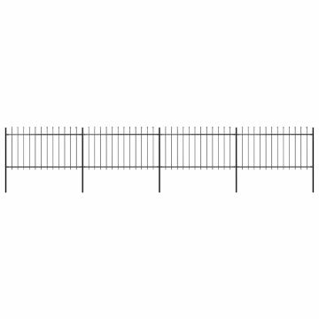 vidaXL Sodo tvora su iešmeliais, plienas, 714,5x100cm, juoda