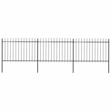 vidaXL Sodo tvora su iešmeliais, plienas, 537x120cm, juoda