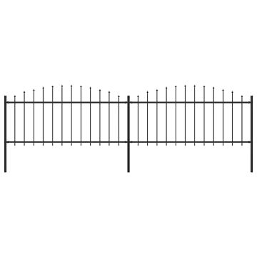 vidaXL Sodo tvora su iečių viršug., juoda, (0,5-0,75)x3,4m, plienas