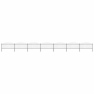 vidaXL Sodo tvora su iečių viršug., juoda, (0,5-0,75)x11,9m, plienas