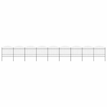vidaXL Sodo tvora su iečių viršug., juoda, (1,5-1,75)x15,3m, plienas