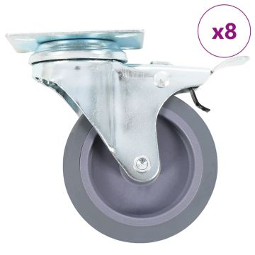 vidaXL Ratukai, 8vnt., pasukami, 75mm