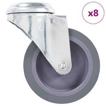 vidaXL Ratukai, 8vnt., 75mm, pasukami, tvirtinami varžtu