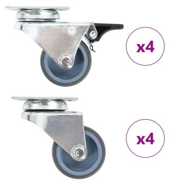 vidaXL Ratukai, 8vnt., sukami, dvigubi ratukai, 50mm