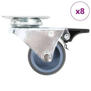 vidaXL Ratukai, 8vnt., sukami, dvigubi ratukai, 50mm