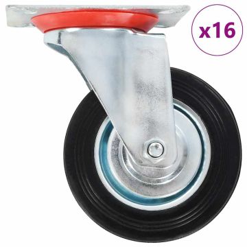 vidaXL Ratukai, 16vnt., 100mm, pasukami