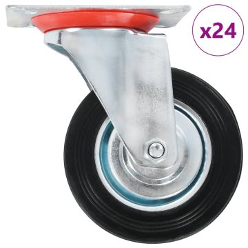 vidaXL Ratukai, 24vnt., 100mm, pasukami