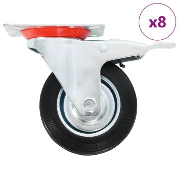 vidaXL Ratukai, 8vnt., 100mm, pasukami