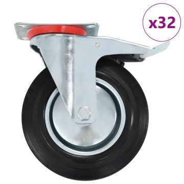 vidaXL Ratukai, 32vnt., 200mm, pasukami