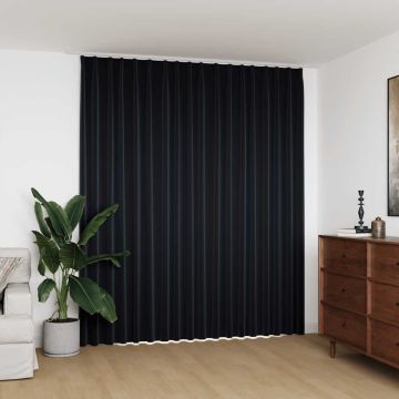 vidaXL Naktinė užuolaida su kabliukais, juodos spalvos, 290x245cm