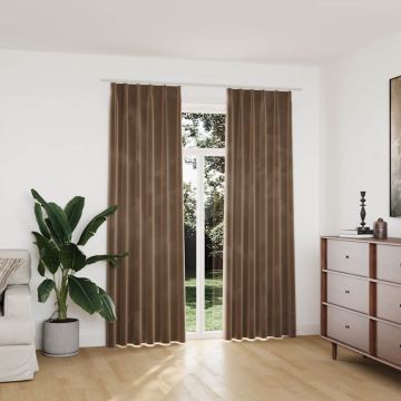 vidaXL Naktinės užuolaidos, 2 vnt., smėlio spalvos, 140x225cm, aksomas