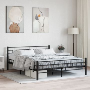vidaXL Lovos rėmas, juodos spalvos, 160x200cm, plienas
