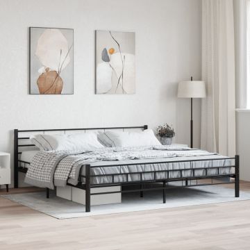 vidaXL Lovos rėmas, juodos spalvos, 200x200cm, plienas