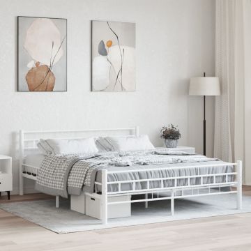 vidaXL Lovos rėmas, baltos spalvos, 160x200cm, metalas