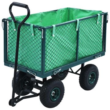 vidaXL Rankinis sodo vežimėlis, žalios spalvos, 350kg