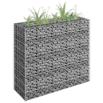 vidaXL Gabiono vazonas, 90x30x90cm, galvanizuotas plienas, aukštas