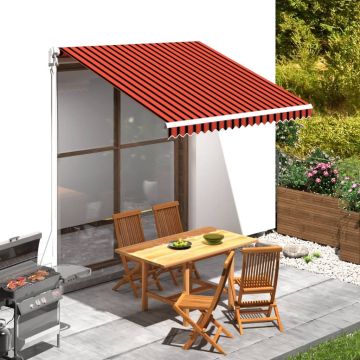 vidaXL Markizės uždangalas nuo saulės, oranžinis ir rudas, 300x250cm