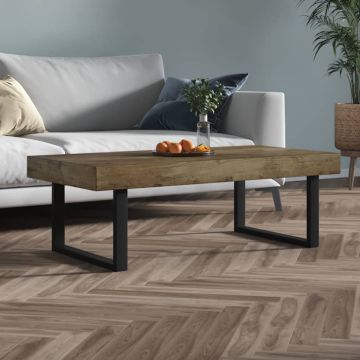 vidaXL Kavos staliukas, tamsiai rudas/juodas, 120x60x40cm, MDF/geležis