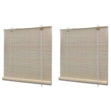 vidaXL Roletai, 2vnt, 120x160cm, natūralus bambukas (2x241322)
