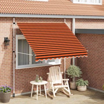vidaXL Rankiniu būdu ištraukiama markizė, oranžinė ir ruda, 250cm