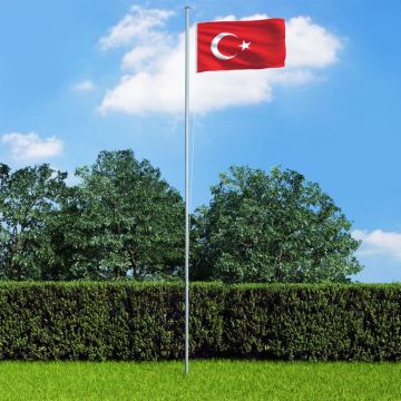 vidaXL Turkijos vėliava, 90x150cm