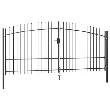 vidaXL Dvigubi vartai su iečių viršugaliais, 400x225cm