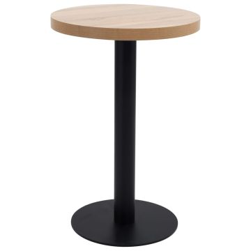 vidaXL Bistro staliukas, šviesiai rudos spalvos, 50cm, MDF