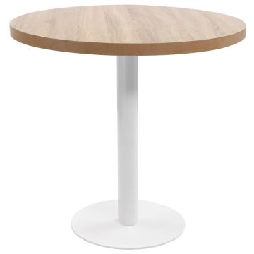 vidaXL Bistro staliukas, šviesiai rudos spalvos, 80cm, MDF