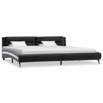 vidaXL Lovos rėmas su galvūgalio Juoda 160 x 200 cm Dirbtinė oda