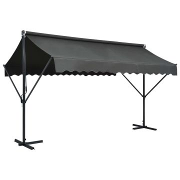 vidaXL Laisvai pastatoma stoginė, antracito spalvos, 400x300cm