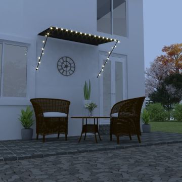 vidaXL Ištraukiama markizė su LED, antracito spalvos, 250x150cm